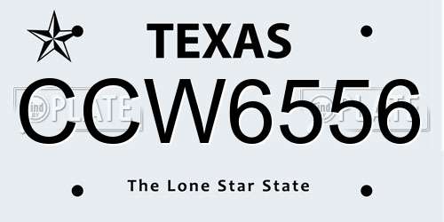 CCW6556 Texas License Plate