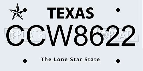CCW8622 Texas License Plate