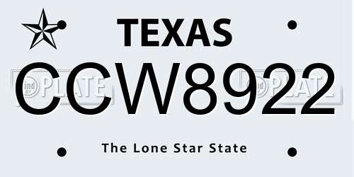 CCW8922 Texas License Plate