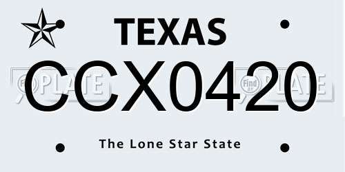 CCX0420 Texas License Plate