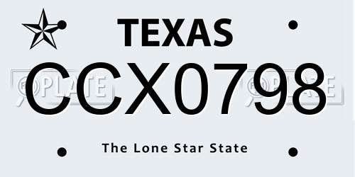 CCX0798 Texas License Plate