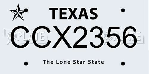 CCX2356 Texas License Plate