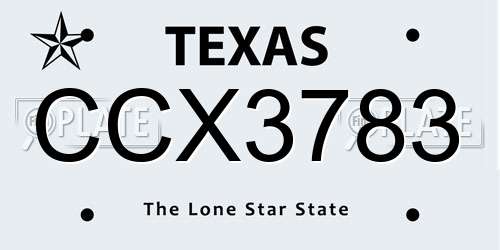 CCX3783 Texas License Plate