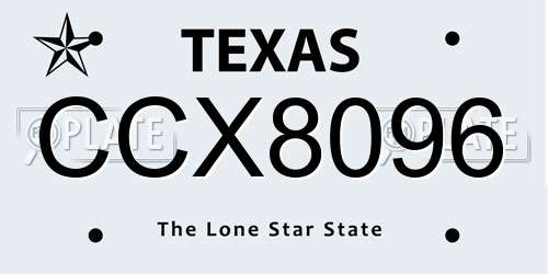 CCX8096 Texas License Plate