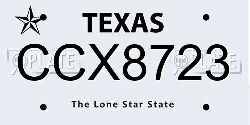 CCX8723 Texas License Plate