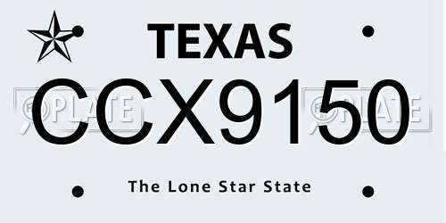 CCX9150 Texas License Plate