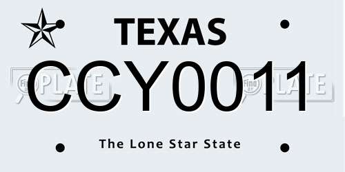 CCY0011 Texas License Plate