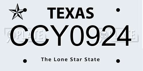CCY0924 Texas License Plate