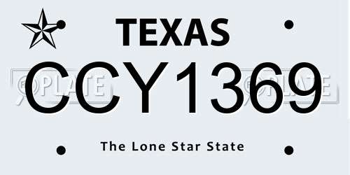 CCY1369 Texas License Plate
