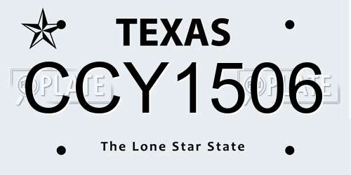 CCY1506 Texas License Plate