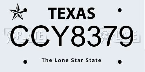 CCY8379 Texas License Plate