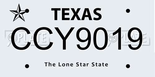 CCY9019 Texas License Plate