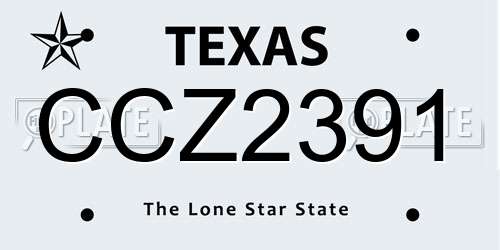 CCZ2391 Texas License Plate