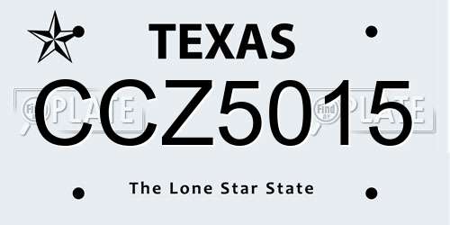 CCZ5015 Texas License Plate