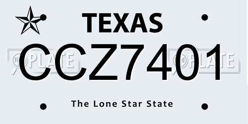 CCZ7401 Texas License Plate