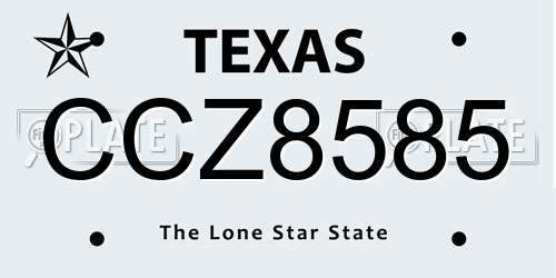 CCZ8585 Texas License Plate