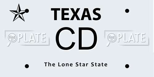 CD Texas License Plate