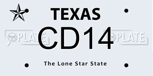 CD14 Texas License Plate