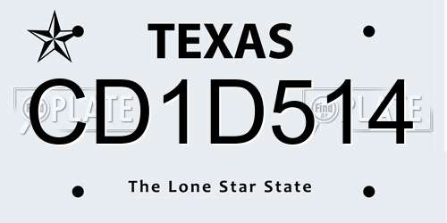 CD1D514 Texas License Plate