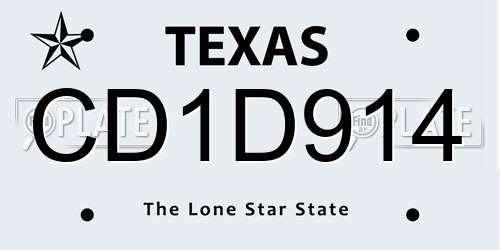 CD1D914 Texas License Plate