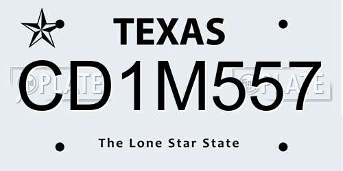 CD1M557 Texas License Plate
