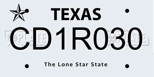 CD1R030 Texas License Plate