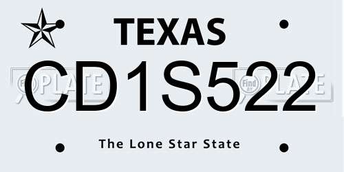 CD1S522 Texas License Plate