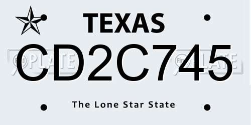CD2C745 Texas License Plate