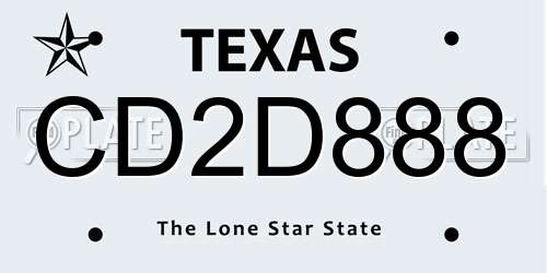 CD2D888 Texas License Plate