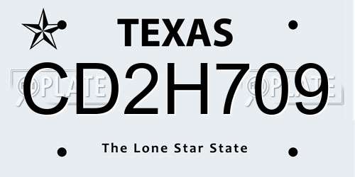 CD2H709 Texas License Plate