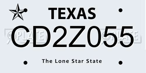 CD2Z055 Texas License Plate