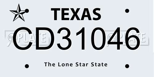 CD31046 Texas License Plate