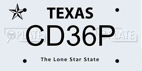 CD36P Texas License Plate
