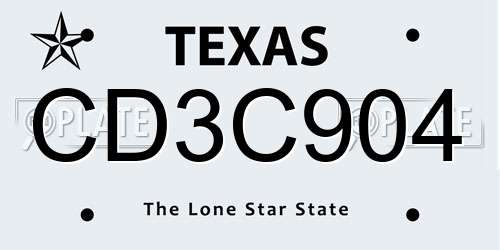 CD3C904 Texas License Plate