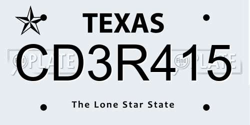 CD3R415 Texas License Plate