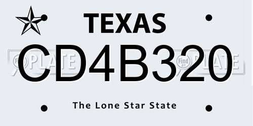 CD4B320 Texas License Plate