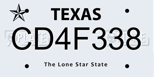 CD4F338 Texas License Plate