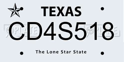 CD4S518 Texas License Plate