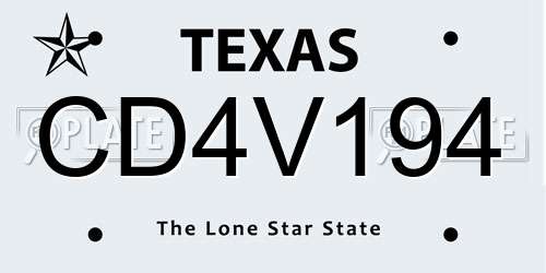 CD4V194 Texas License Plate