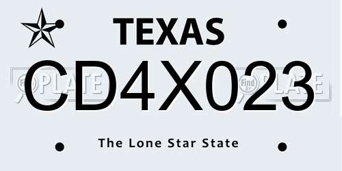 CD4X023 Texas License Plate