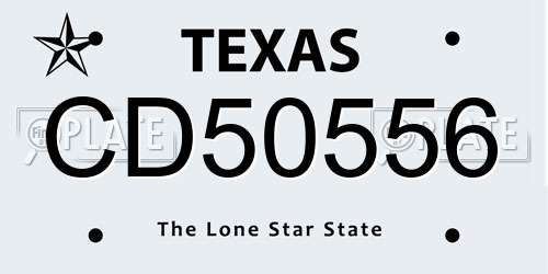CD50556 Texas License Plate