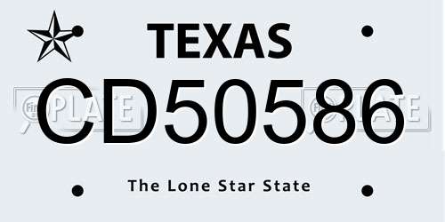 CD50586 Texas License Plate