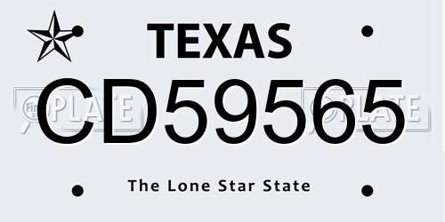 CD59565 Texas License Plate