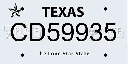 CD59935 Texas License Plate