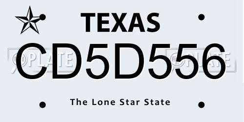 CD5D556 Texas License Plate