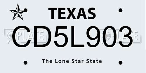 CD5L903 Texas License Plate