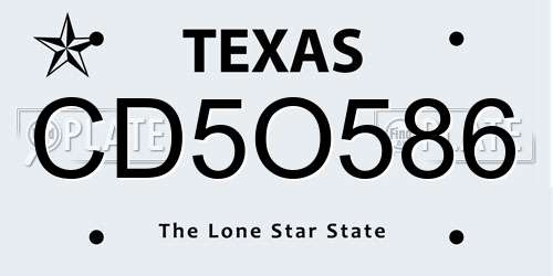 CD5O586 Texas License Plate