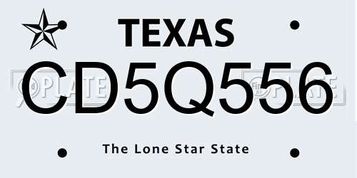 CD5Q556 Texas License Plate