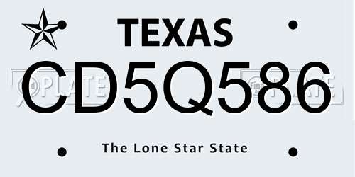 CD5Q586 Texas License Plate