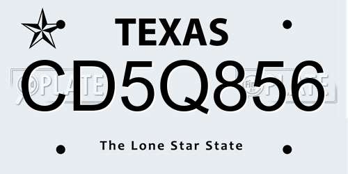 CD5Q856 Texas License Plate
